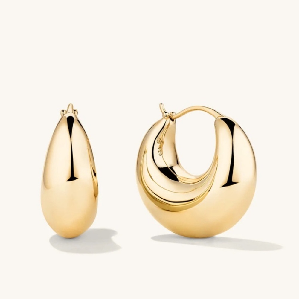 ISO Mejuri Sculptural 18k Gold Vermeil Hoop Earrings